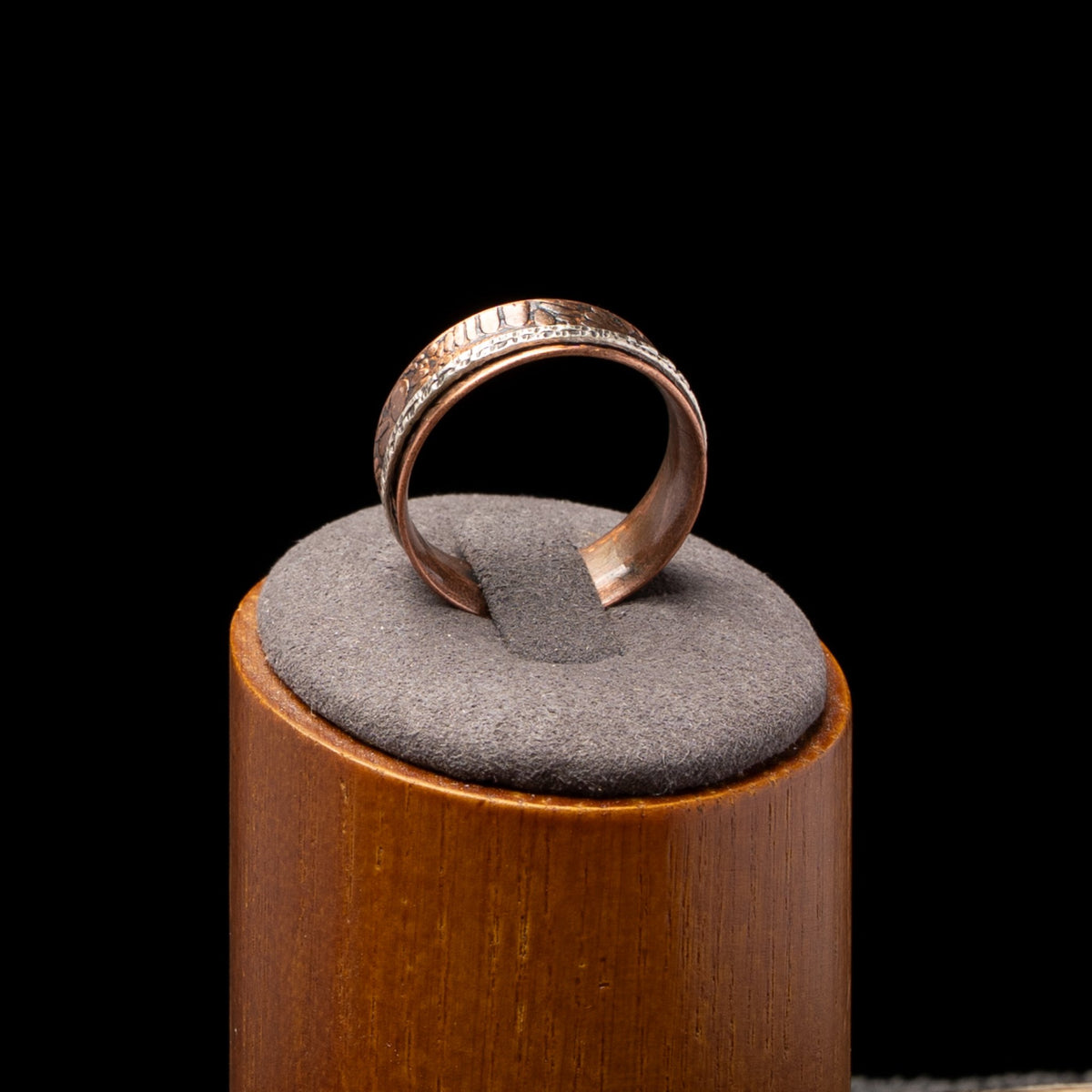 Copper & Silver Spinner Ring Size 10