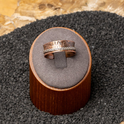 Copper & Silver Spinner Ring Size 10