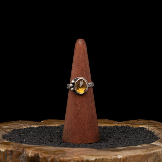 Citrine Silver Ring sz 8.25