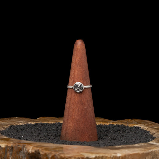 Silver Rose Ring sz 8