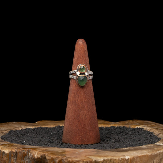 Serpentine Silver Ring sz 5.5