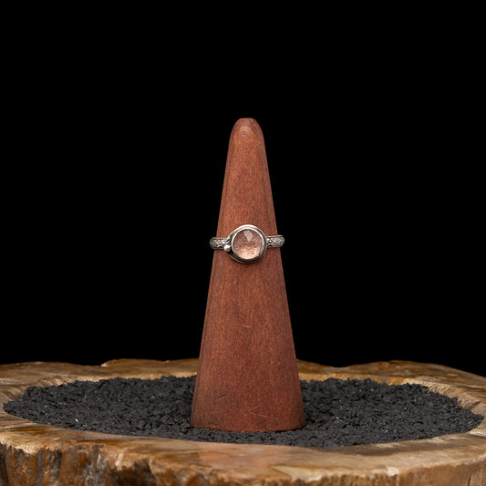 Strawberry Quartz Silver Ring sz 6