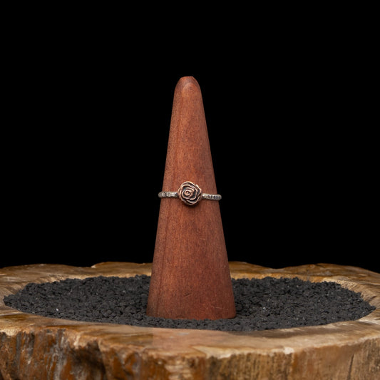 Copper and Silver Rose Ring sz 9