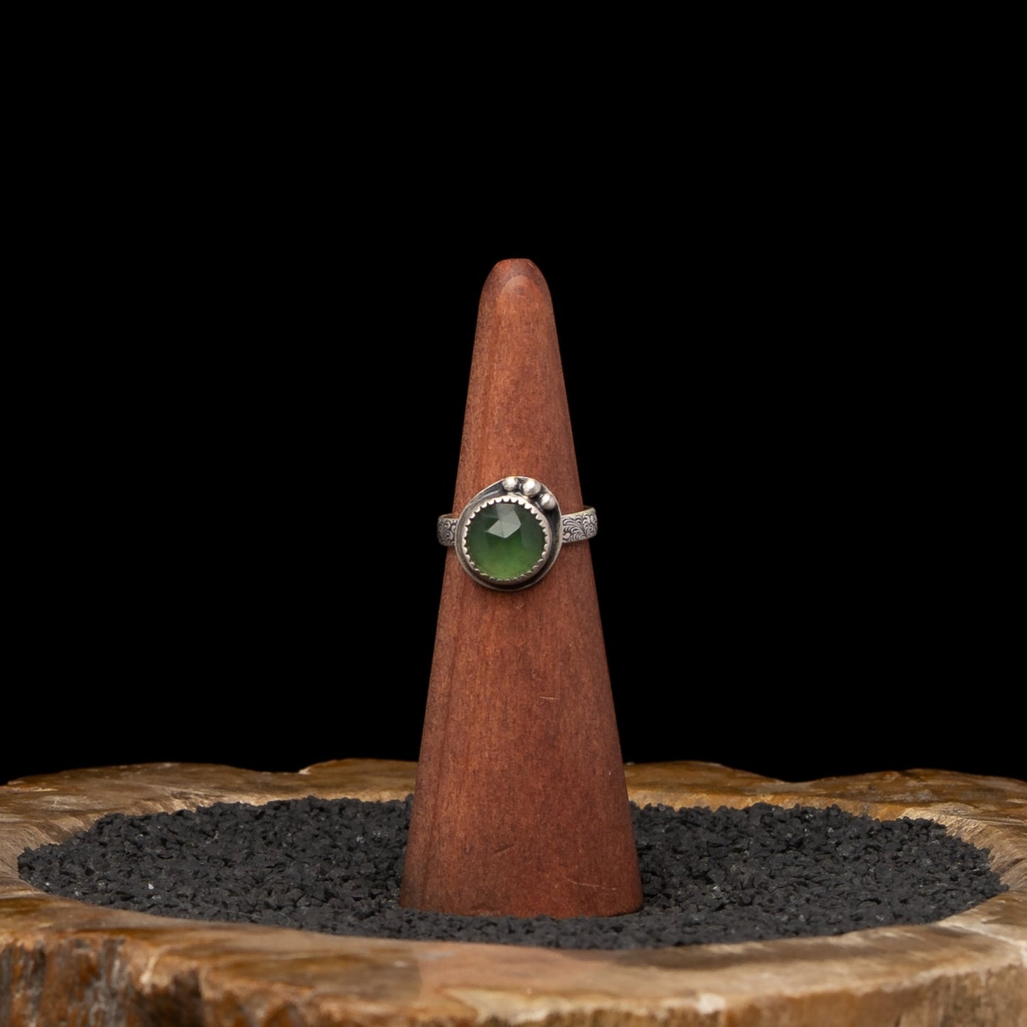 Serpentine Silver Ring sz 6.5