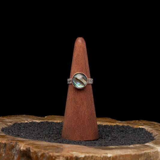 Abalone Silver Ring sz 7.5