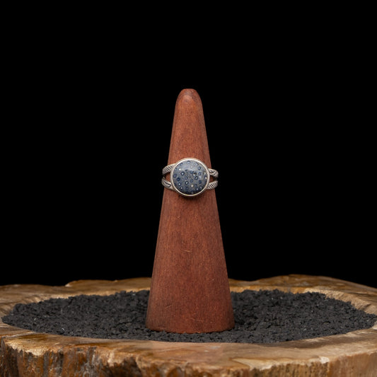 Sponge Coral Silver Ring sz 6