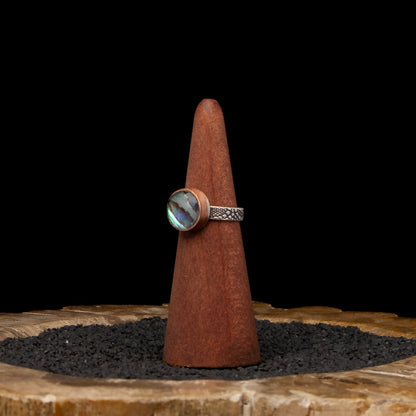 Abalone Silver Ring sz 7.5