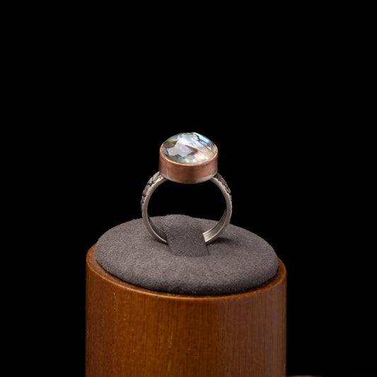 Abalone Silver Ring sz 7.5