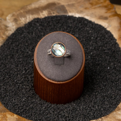 Abalone Silver Ring sz 7.5