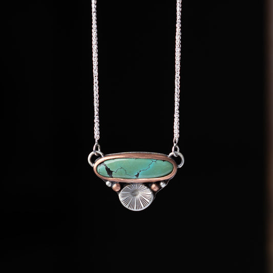 Silver & Copper Turquoise Necklace